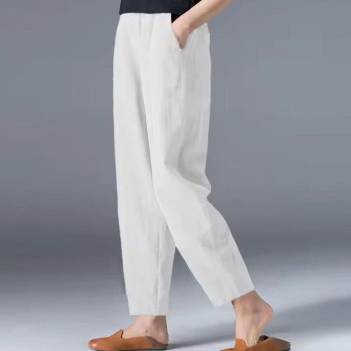 Women's Relaxed-Fit Elastic-Waist Ankle-Length Trousers