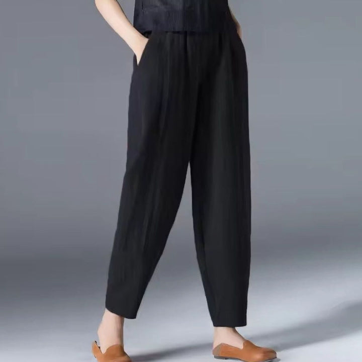 Women's Relaxed-Fit Elastic-Waist Ankle-Length Trousers
