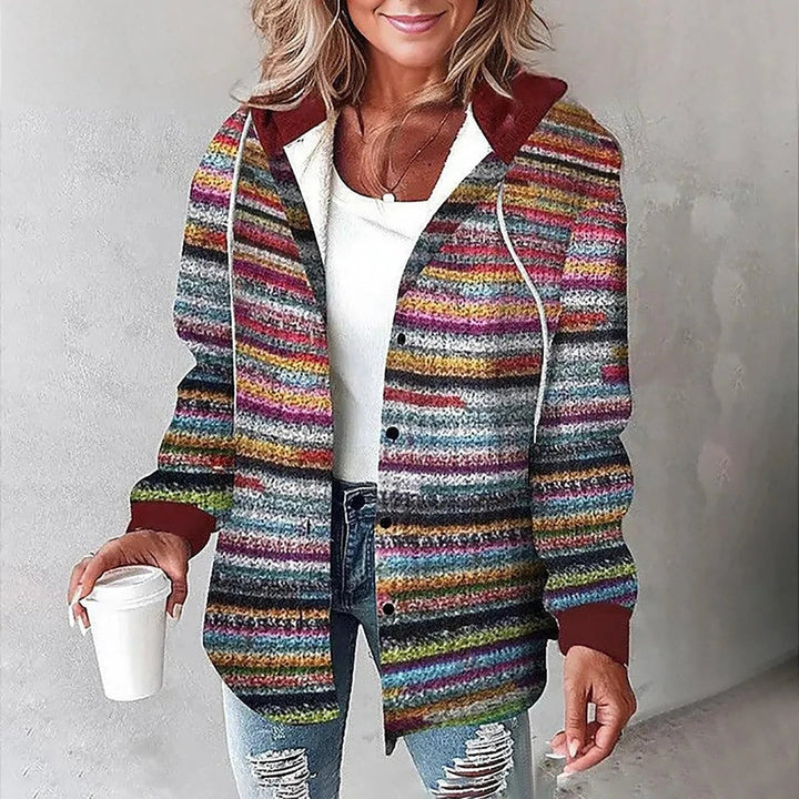 Women's Relaxed-Fit Hooded Plaid Shacket Jacket