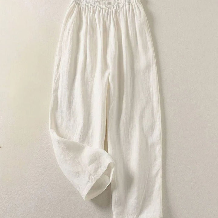 Women's Relaxed-Fit Linen Elasticated-Waist Trousers