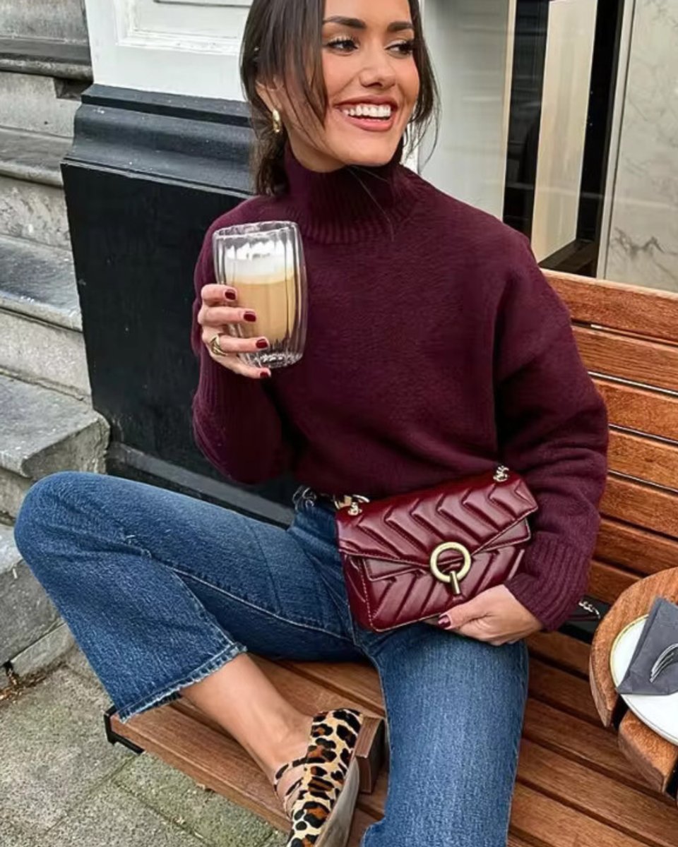 Women's Relaxed-Fit Oversized Knit Turtleneck Jumper