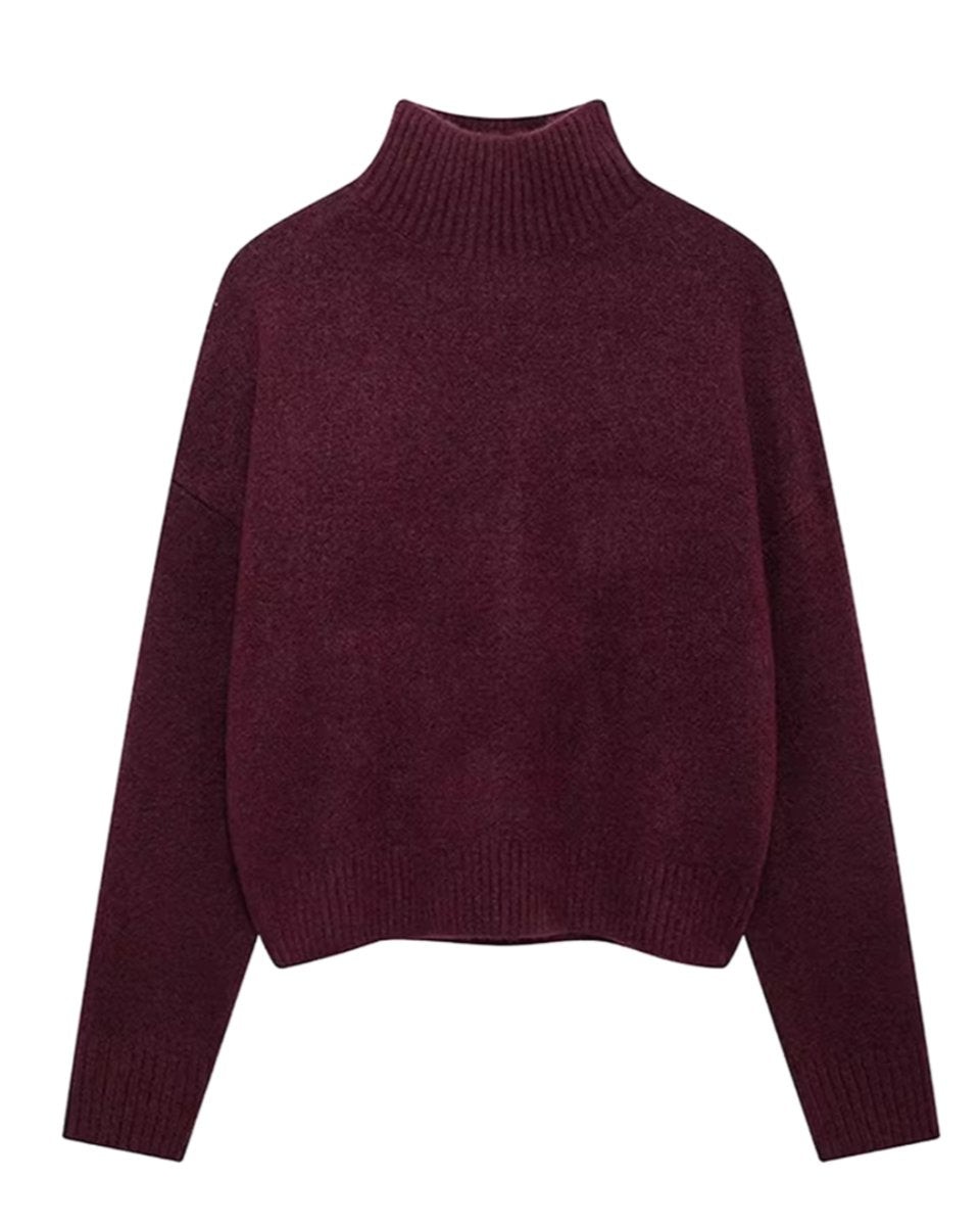 Women's Relaxed-Fit Oversized Knit Turtleneck Jumper