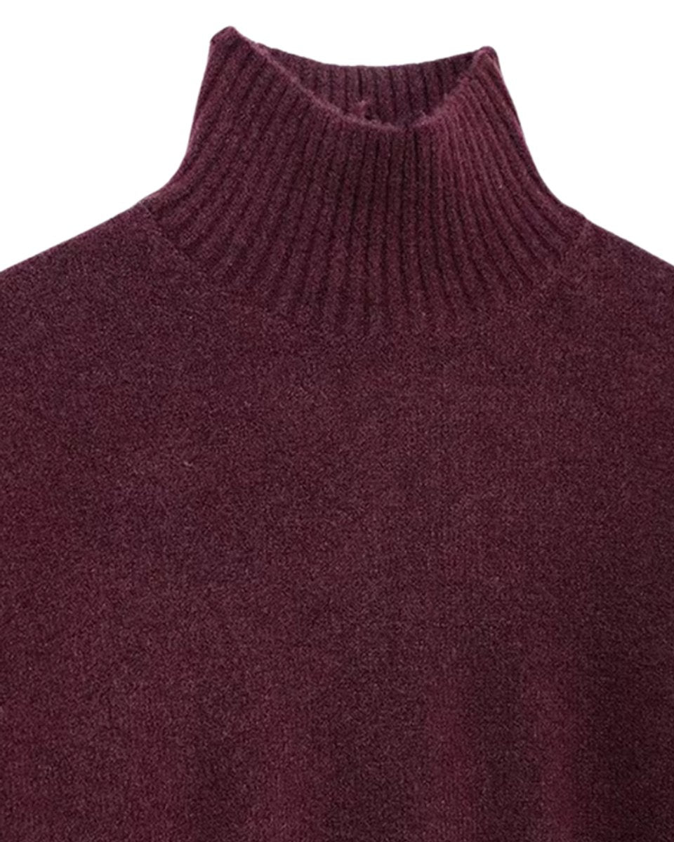 Women's Relaxed-Fit Oversized Knit Turtleneck Jumper