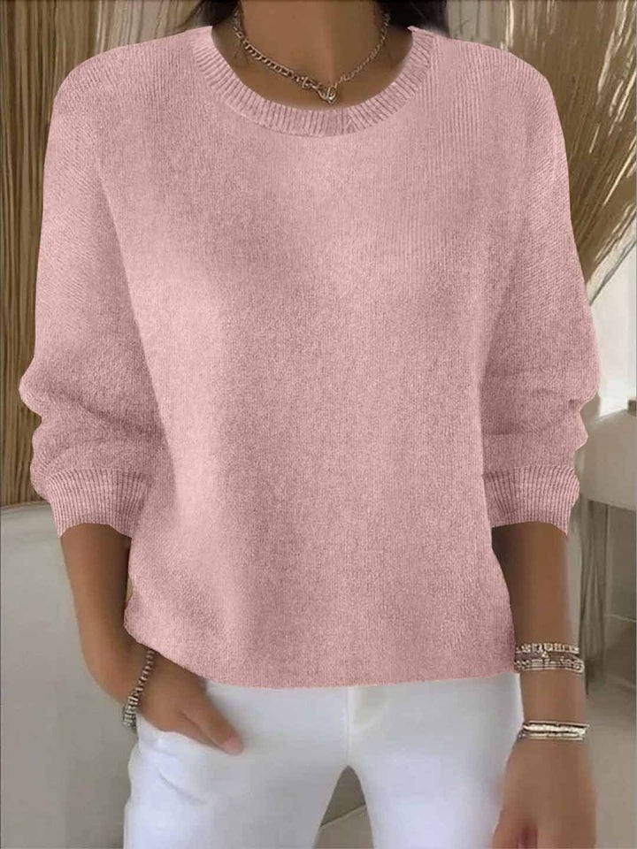 Women's Relaxed-Fit Round-Neck Knit Jumper Long Sleeve