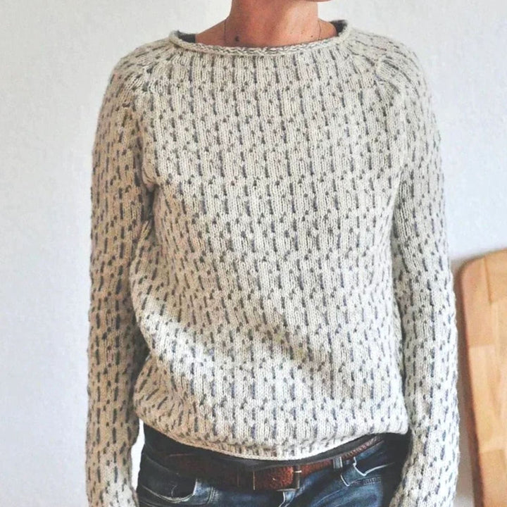 Women's Relaxed-Fit Round-Neck Textured Knit Sweater