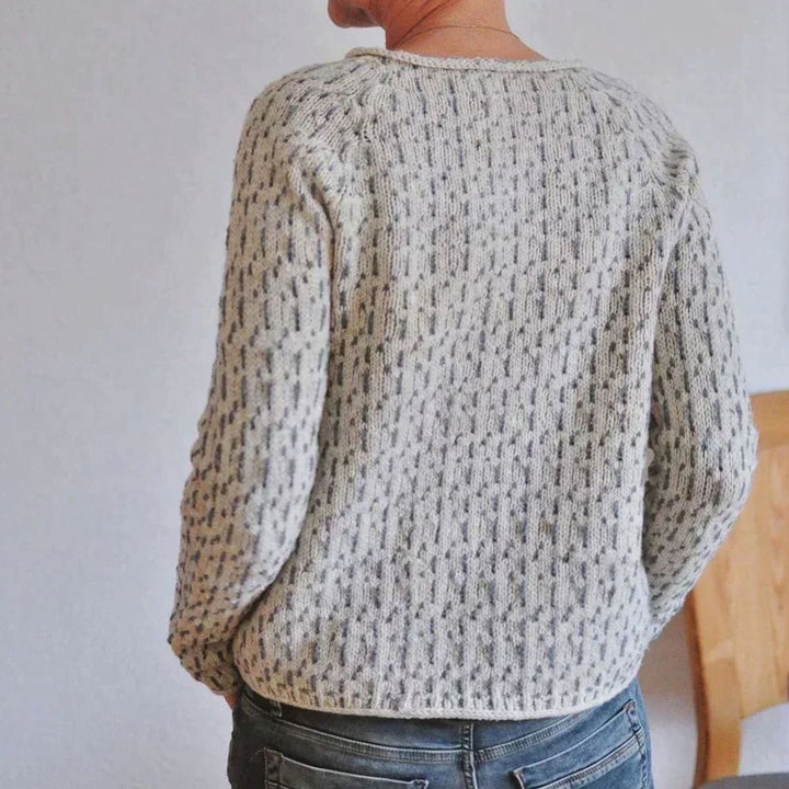 Women's Relaxed-Fit Round-Neck Textured Knit Sweater