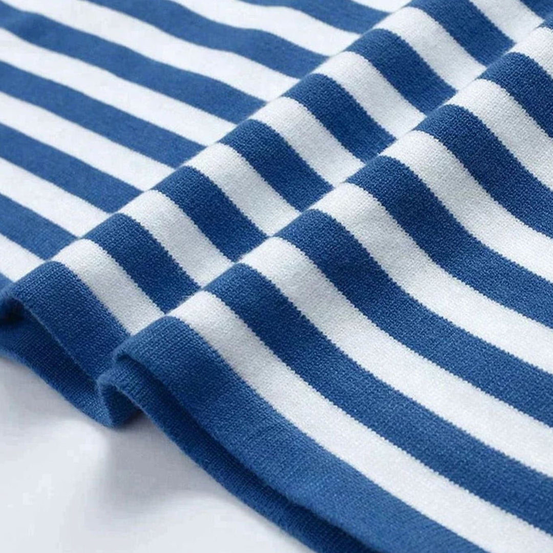 Women's Relaxed-Fit Striped Long-Sleeve Crew-Neck Top