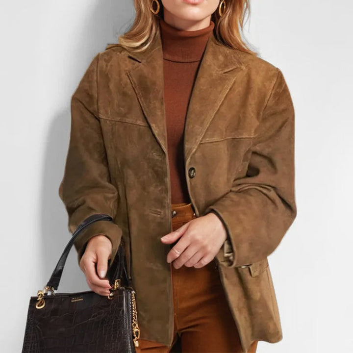 Women's Relaxed-Fit Tailored Suede Blazer Jacket