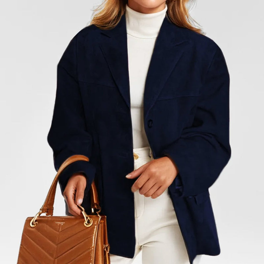 Women's Relaxed-Fit Tailored Suede Blazer Jacket