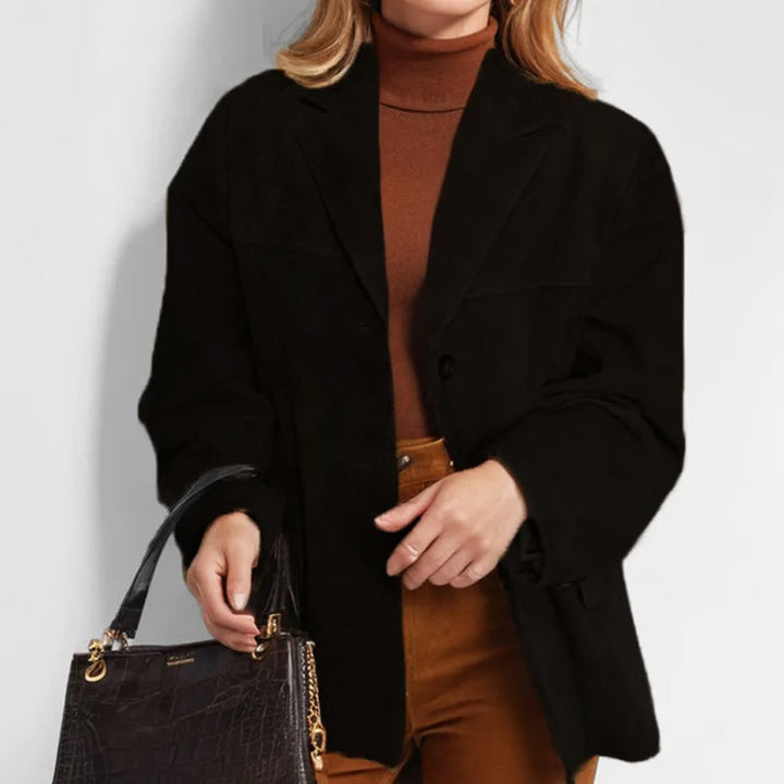 Women's Relaxed-Fit Tailored Suede Blazer Jacket