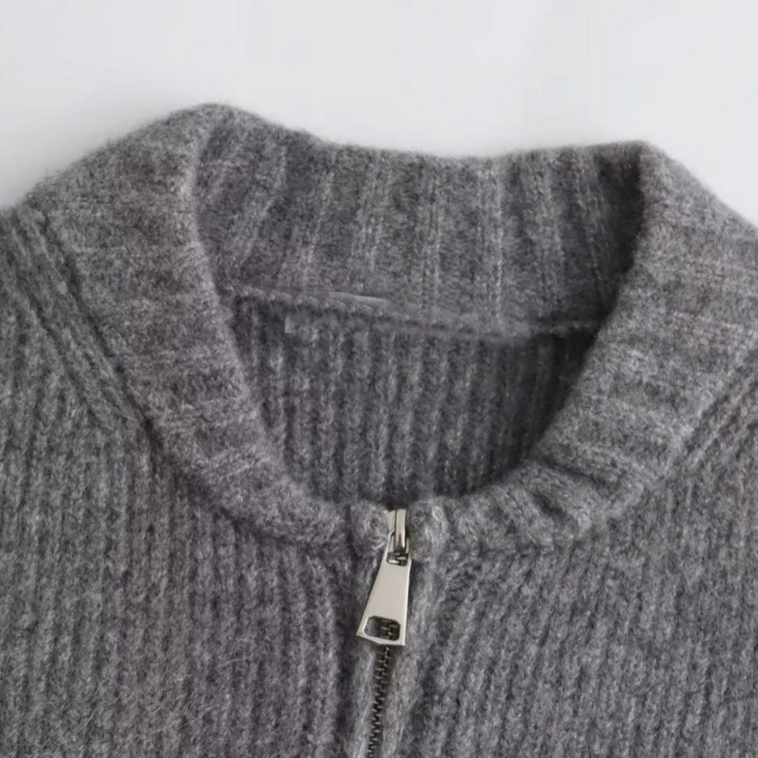 Women's Relaxed-Fit Zip-Back Oversized Knit Cardigan Jumper