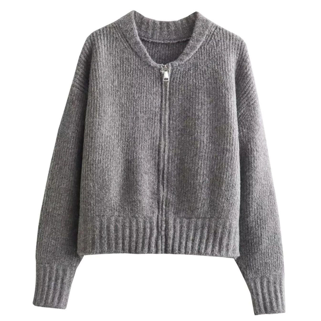 Women's Relaxed-Fit Zip-Back Oversized Knit Cardigan Jumper