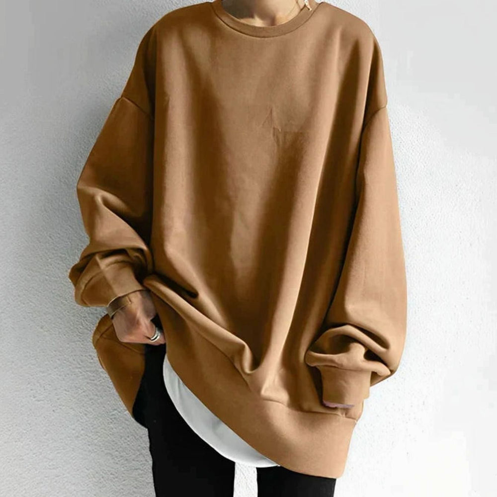 Women's Relaxed Oversized Knit Cardigan Crew Neck Pullover Jumper