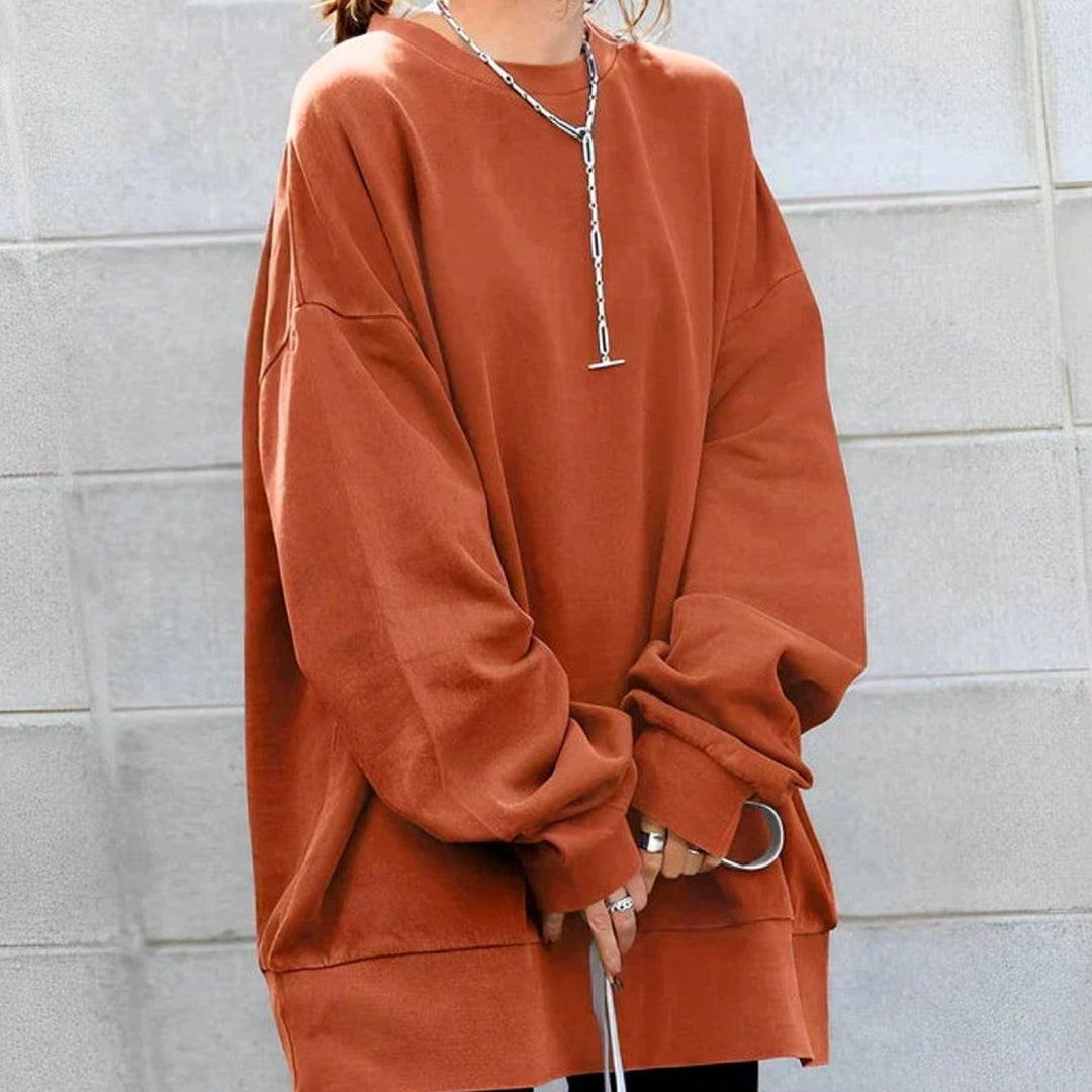Women's Relaxed Oversized Knit Cardigan Crew Neck Pullover Jumper