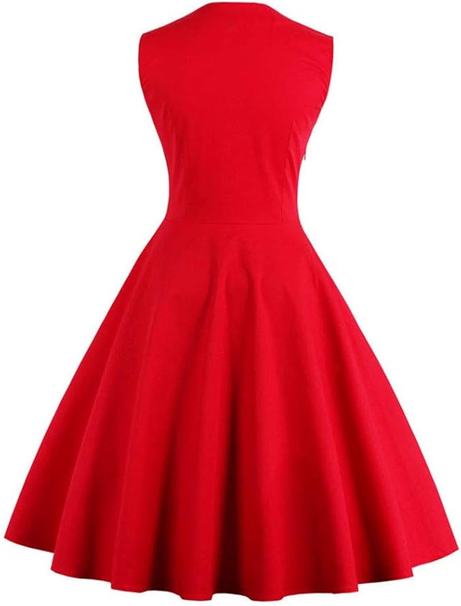 Women's Retro 1950s A-Line Polka Dot Cocktail Party Dress