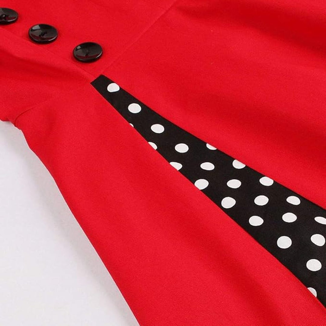 Women's Retro 1950s A-Line Polka Dot Cocktail Party Dress