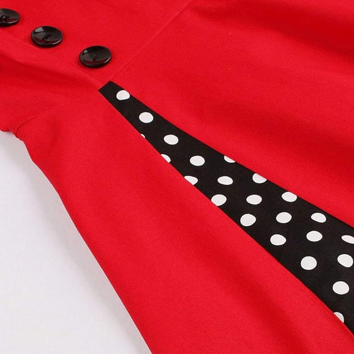 Women's Retro 1950s A-Line Polka Dot Cocktail Party Dress