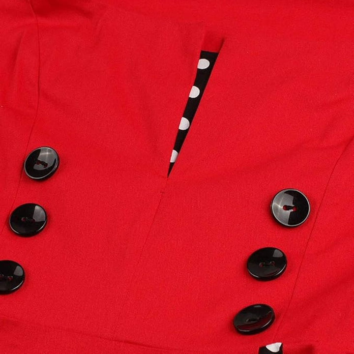 Women's Retro 1950s A-Line Polka Dot Cocktail Party Dress