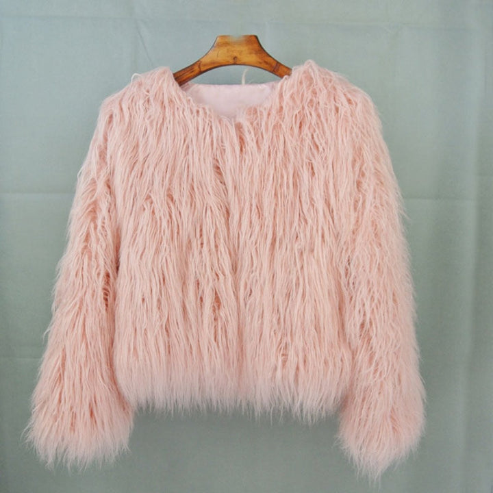 Women's Shaggy Faux Fur Coat Fluffy Long-Pile Winter Jacket