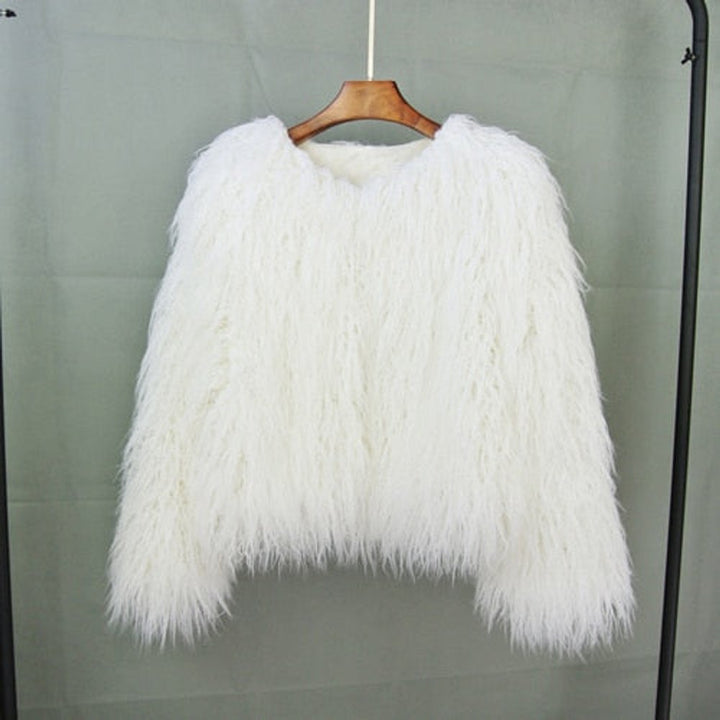 Women's Shaggy Faux Fur Coat Fluffy Long-Pile Winter Jacket