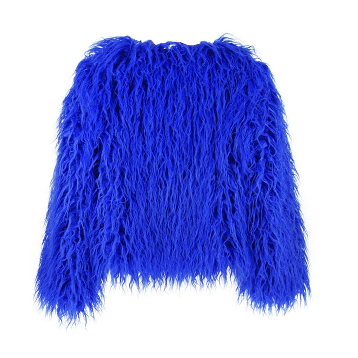 Women's Shaggy Faux Fur Coat Fluffy Long-Pile Winter Jacket