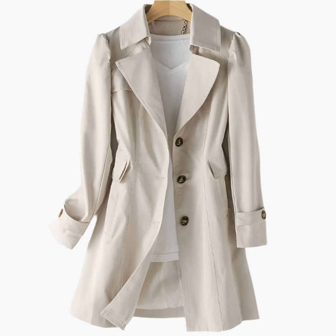 Women's Single-Breasted Long-Line Belted Trench Coat