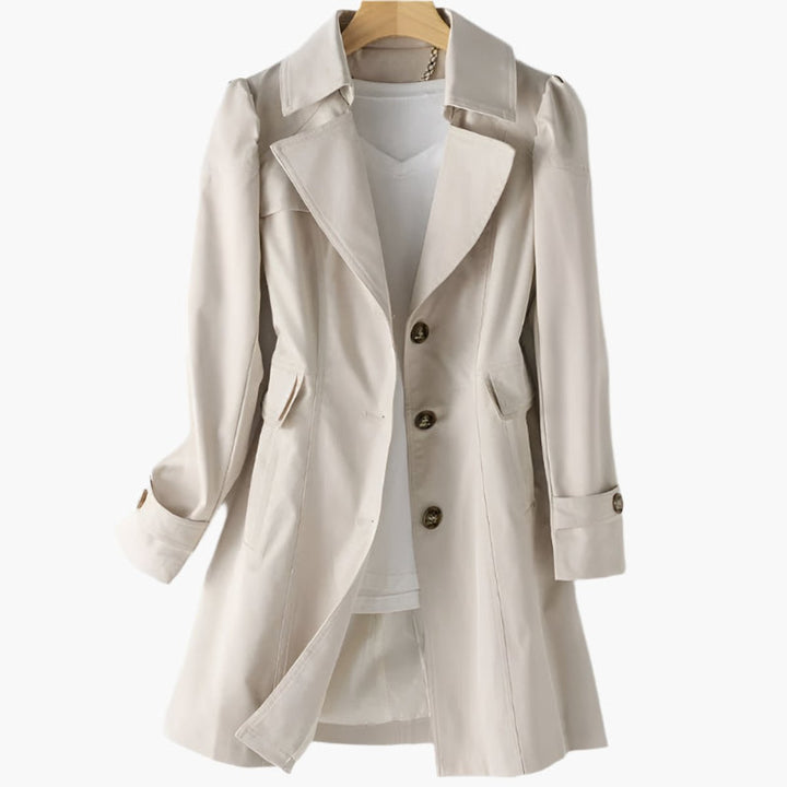 Women's Single-Breasted Long-Line Belted Trench Coat