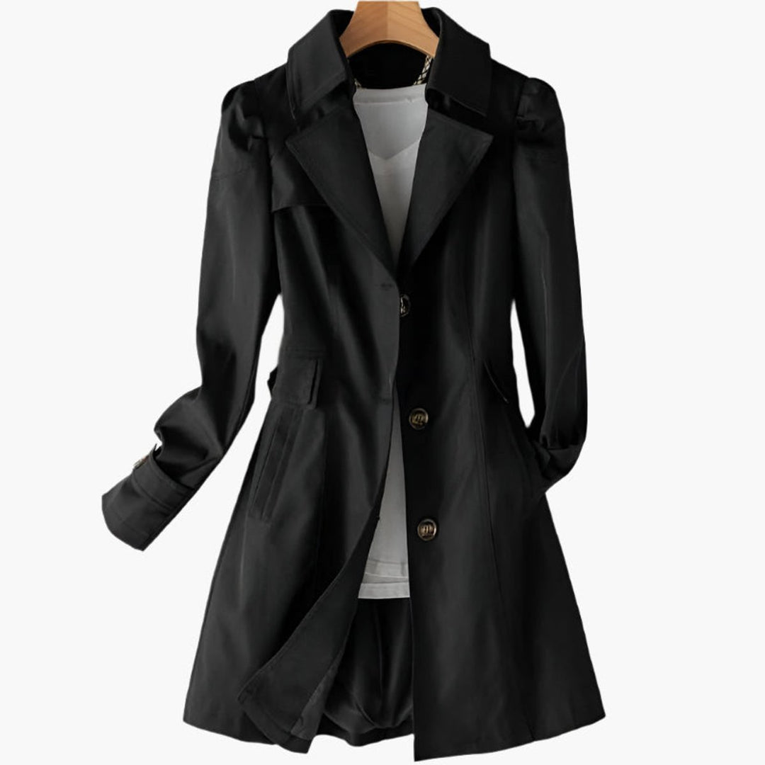 Women's Single-Breasted Long-Line Belted Trench Coat