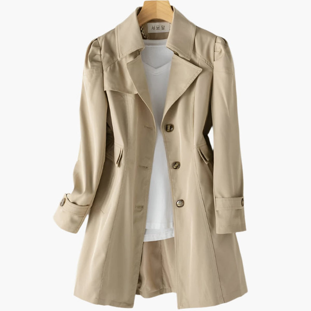 Women's Single-Breasted Long-Line Belted Trench Coat