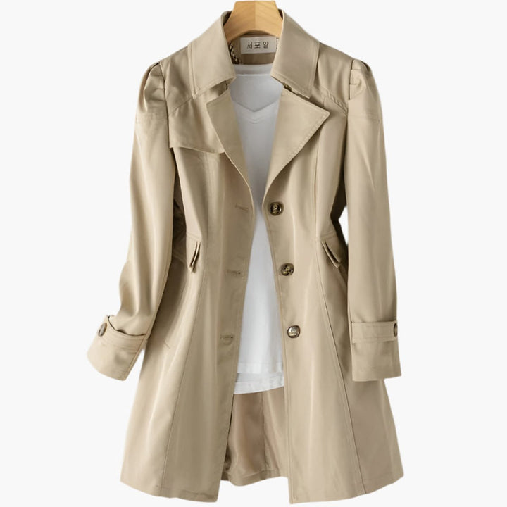 Women's Single-Breasted Long-Line Belted Trench Coat