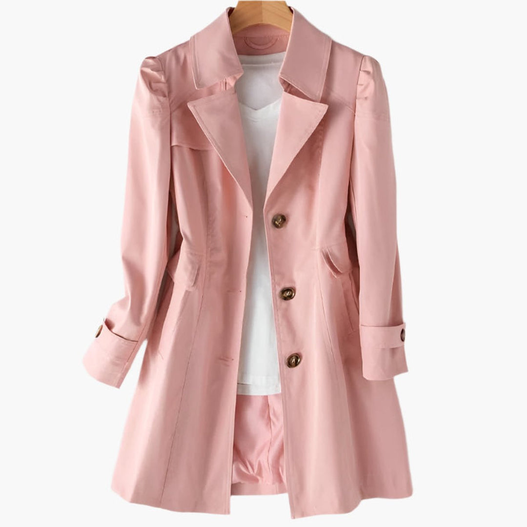 Women's Single-Breasted Long-Line Belted Trench Coat