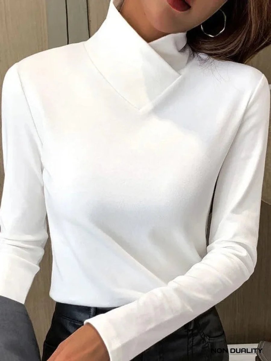 Women's Slim-Fit Long-Sleeve Turtleneck Jumper