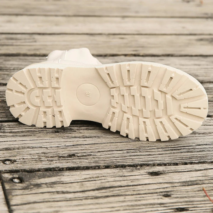 Women's Slip-On Chelsea Ankle Heeled Boots Platform Sole