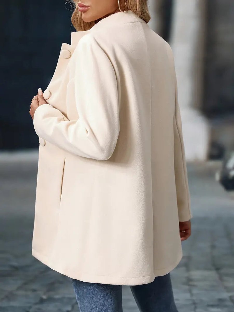 Women's Stand-Collar Button-Front Long-Line Winter Coat