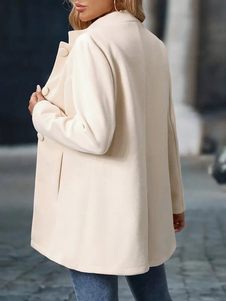 Women's Stand-Collar Button-Front Long-Line Winter Coat