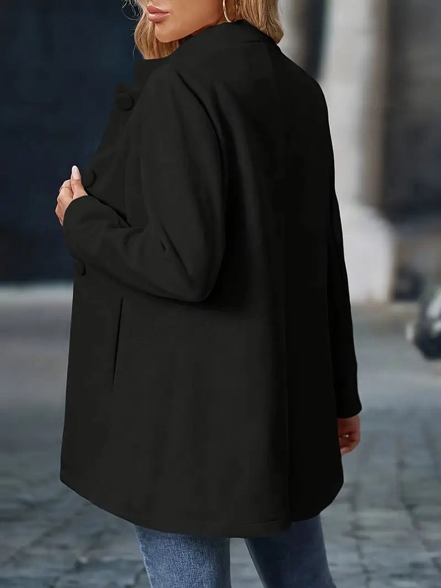 Women's Stand-Collar Button-Front Long-Line Winter Coat