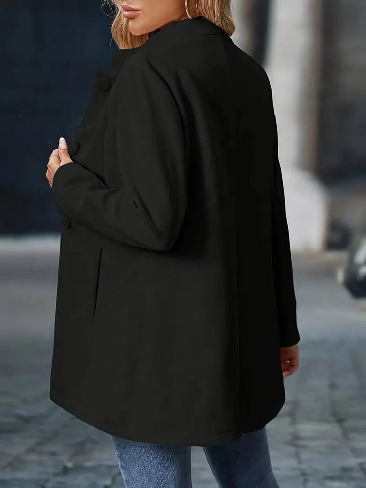 Women's Stand-Collar Button-Front Longline Blazer Coat
