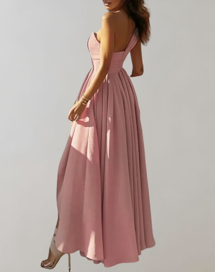 Women's Strapless A-Line Satin Cocktail Party Dress