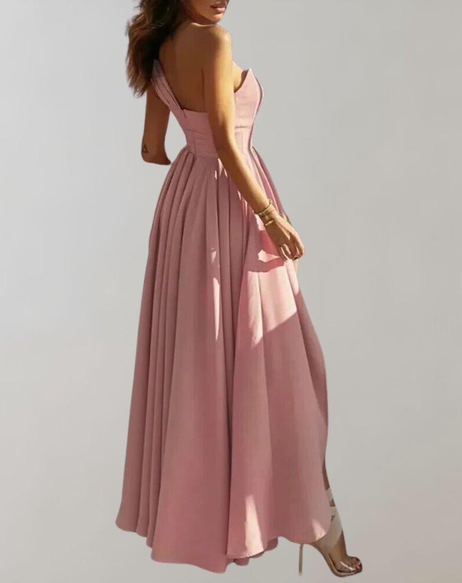 Women's Strapless A-Line Satin Cocktail Party Dress
