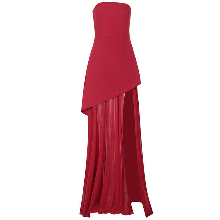 Women's Strapless High-Split Cocktail Party Dress