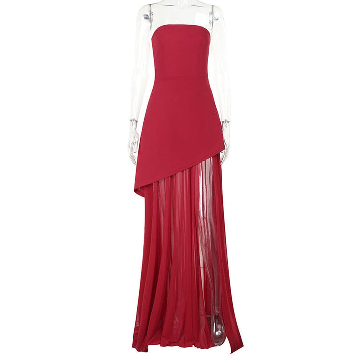 Women's Strapless High-Split Cocktail Party Dress
