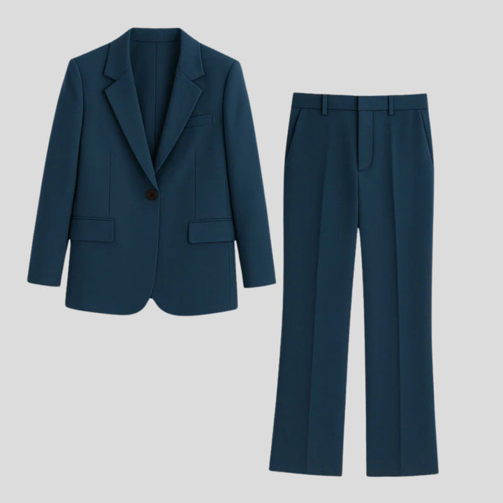 Women's Tailored Single-Button Blazer Trouser Suit Set