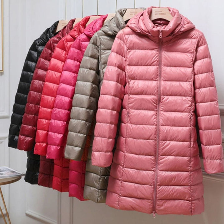 Women's Ultralight Hooded Longline Quilted Puffer Jacket