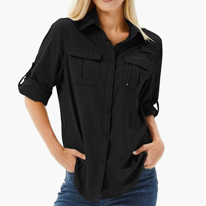Women's UPF 50 Roll-Sleeve Safari Outdoor Shirt