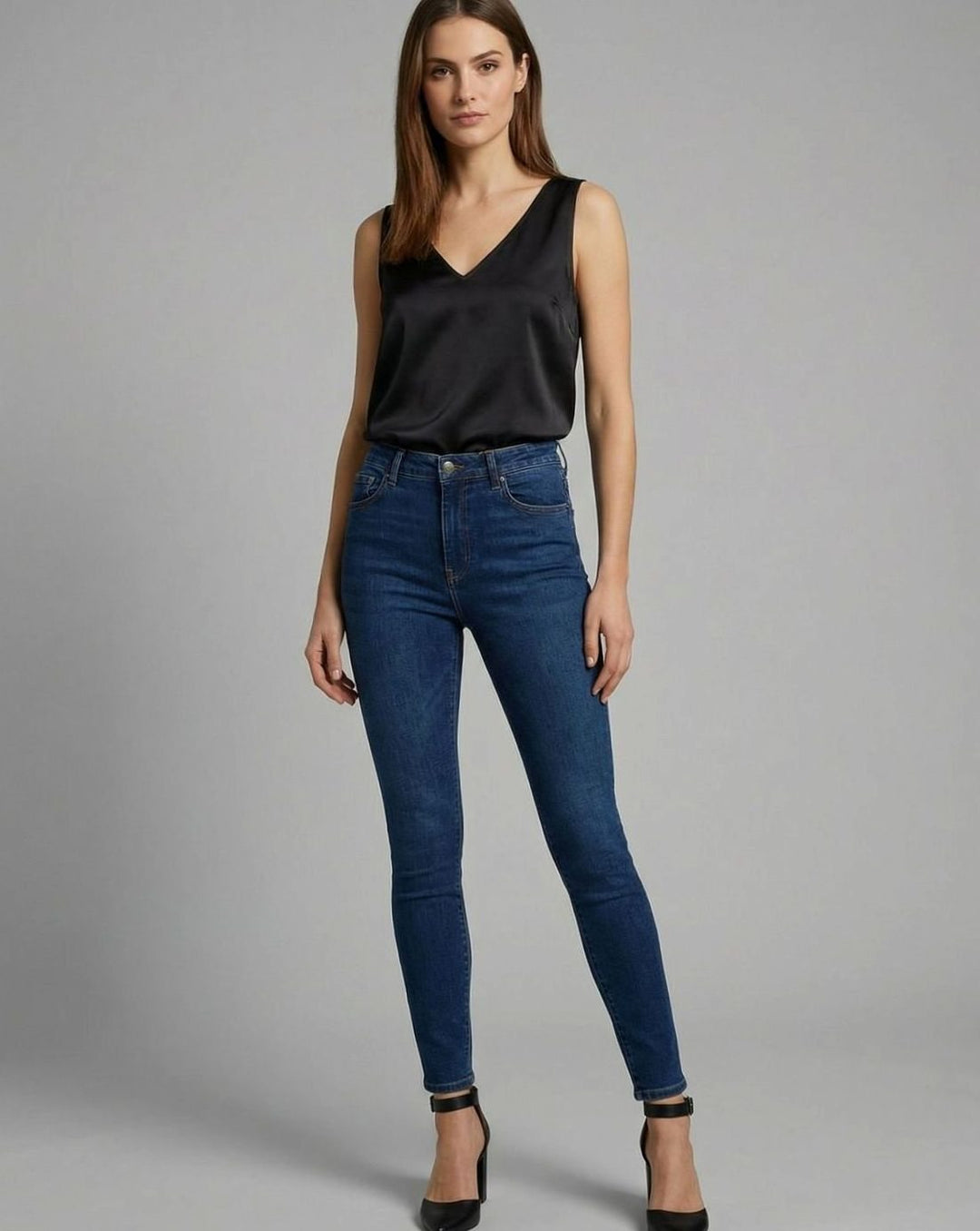 Women's V-Neck Satin Camisole Sleeveless Top