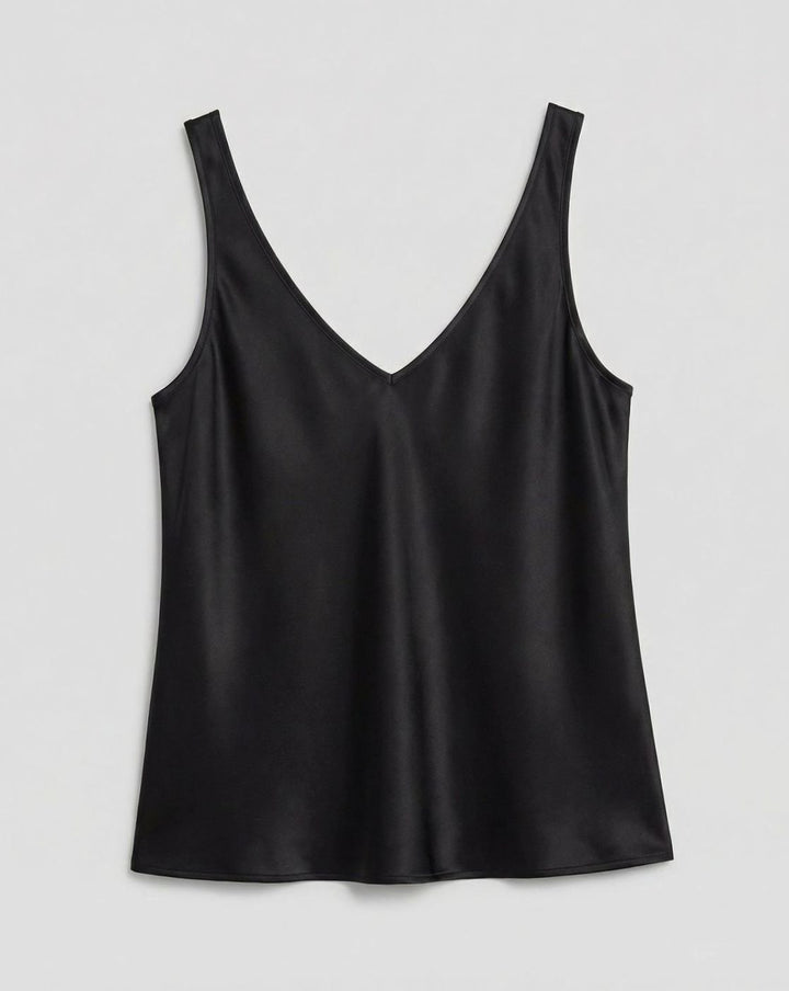 Women's V-Neck Satin Camisole Sleeveless Top