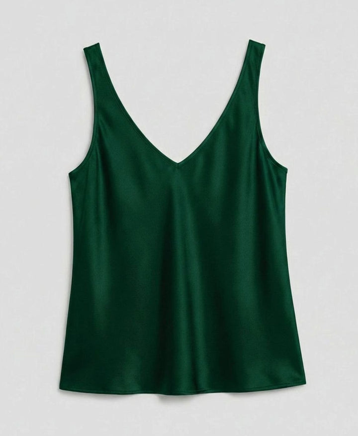Women's V-Neck Satin Camisole Sleeveless Top