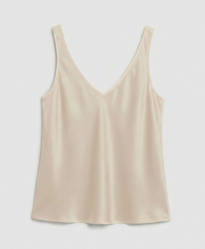 Women's V-Neck Satin Camisole Sleeveless Top