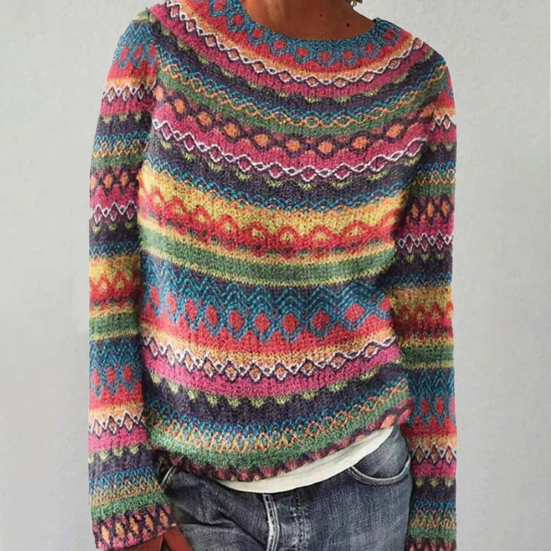 Women's Vintage Fair Isle Multicolour Knitted Sweater Jumper