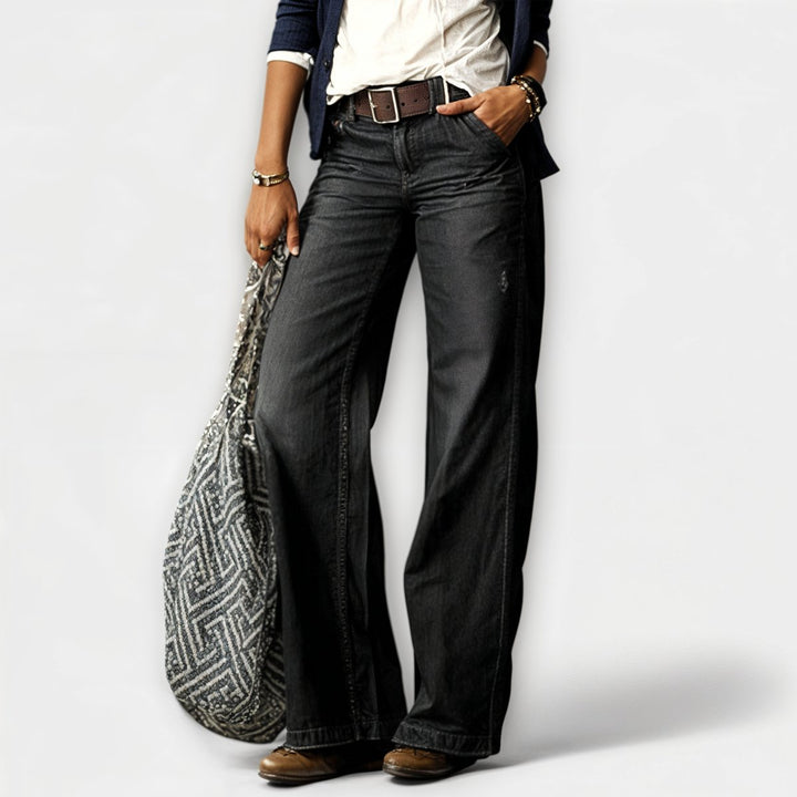 Women's Vintage High-Waist Wide Leg Trousers Relaxed Fit